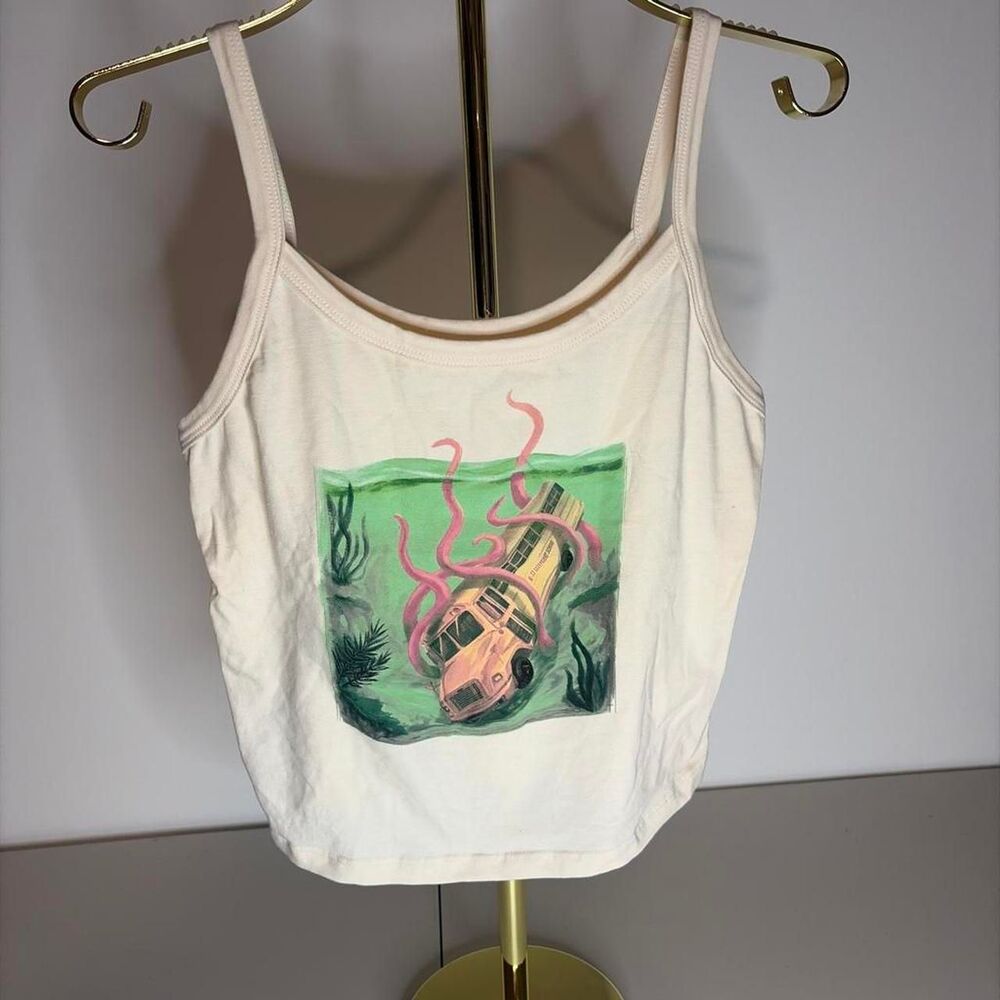 Melanie-martinez Women's Cream and White Vest